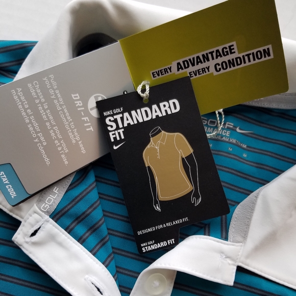 Nike Golf Polo Teal Dri-Fit NWT {M} - Picture 4 of 8